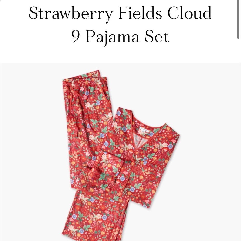 summersalt Red Floral 'Strawberry Fields' Women's Pajama Set